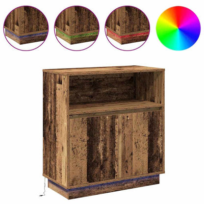 vidaXL LED Sideboard Old Wood 71 x 34.5 x 75 cm Engineered Wood