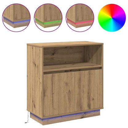 vidaXL LED Sideboard Artisan Oak 71 x 34.5 x 75 cm Engineered Wood
