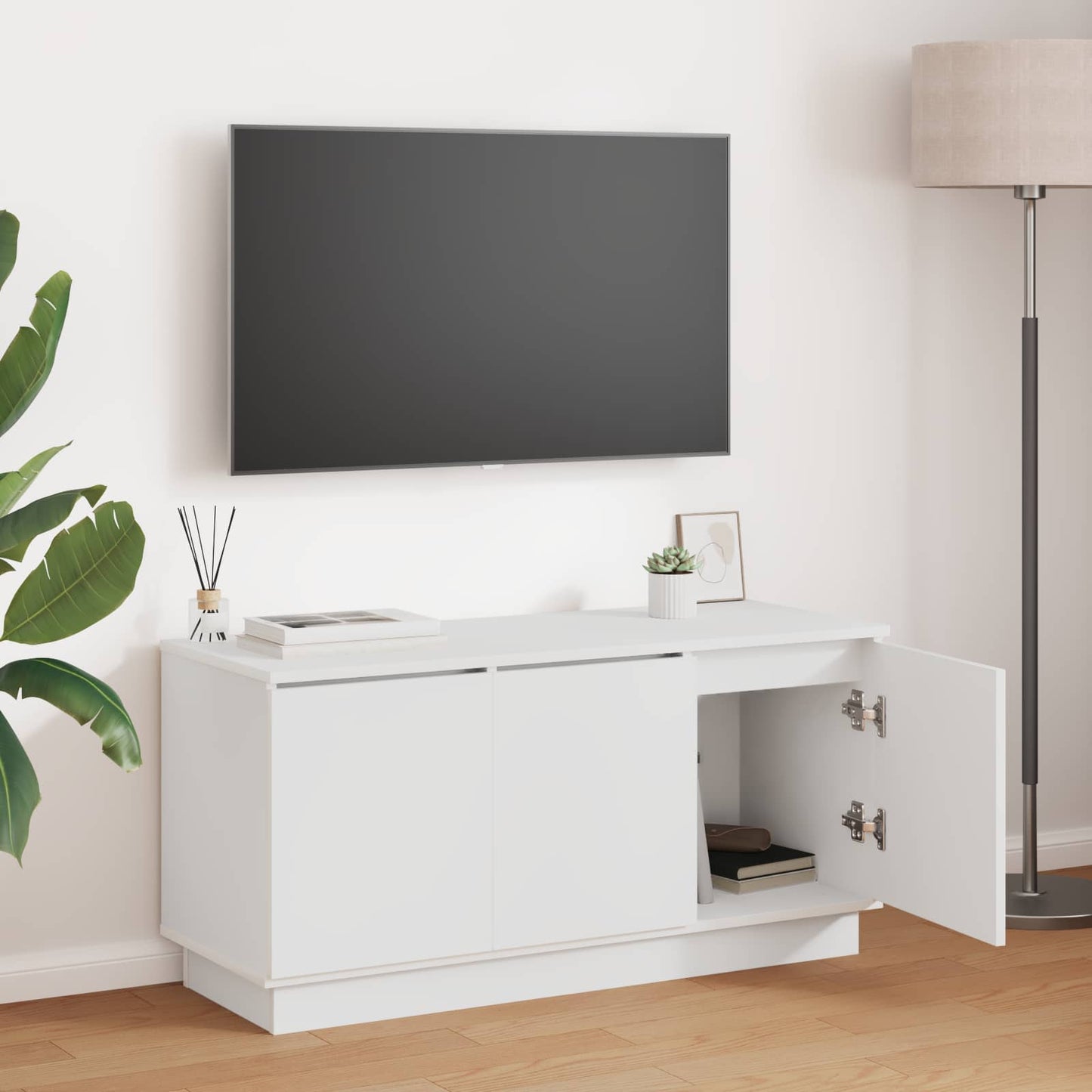 vidaXL TV Cabinet 100 x 38 x 49 cm White Engineered Wood