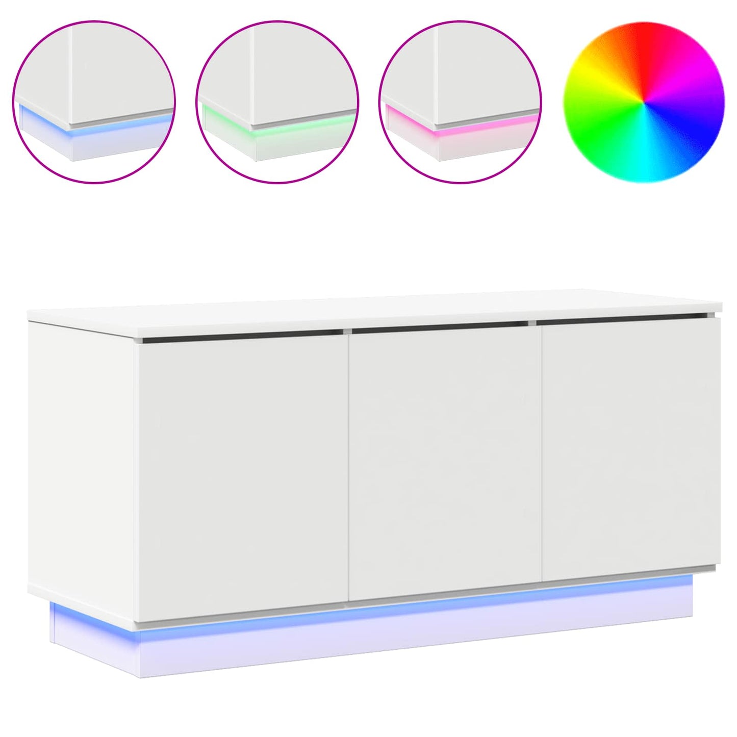 vidaXL TV Cabinet 100 x 38 x 49 cm White Engineered Wood