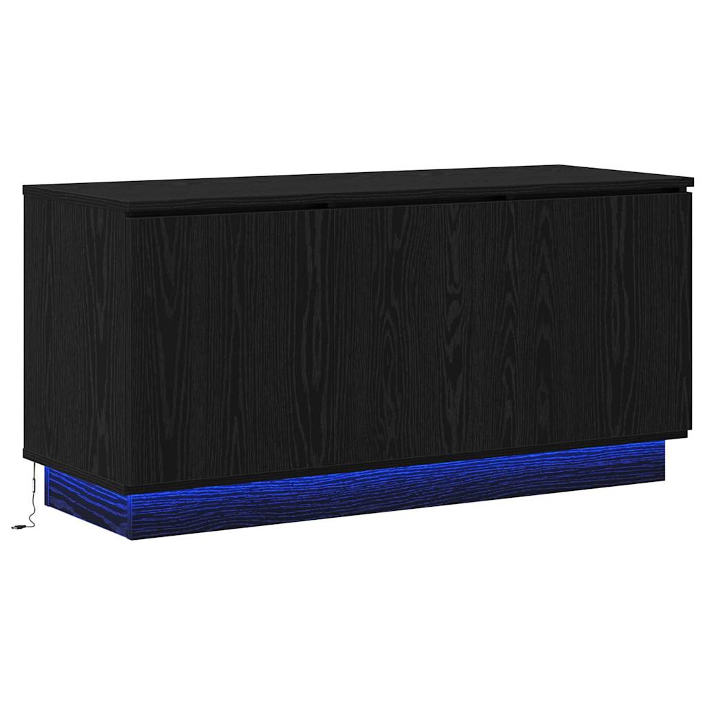 vidaXL TV Cabinet Black Oak 100 x 38 x 49 cm Engineered Wood