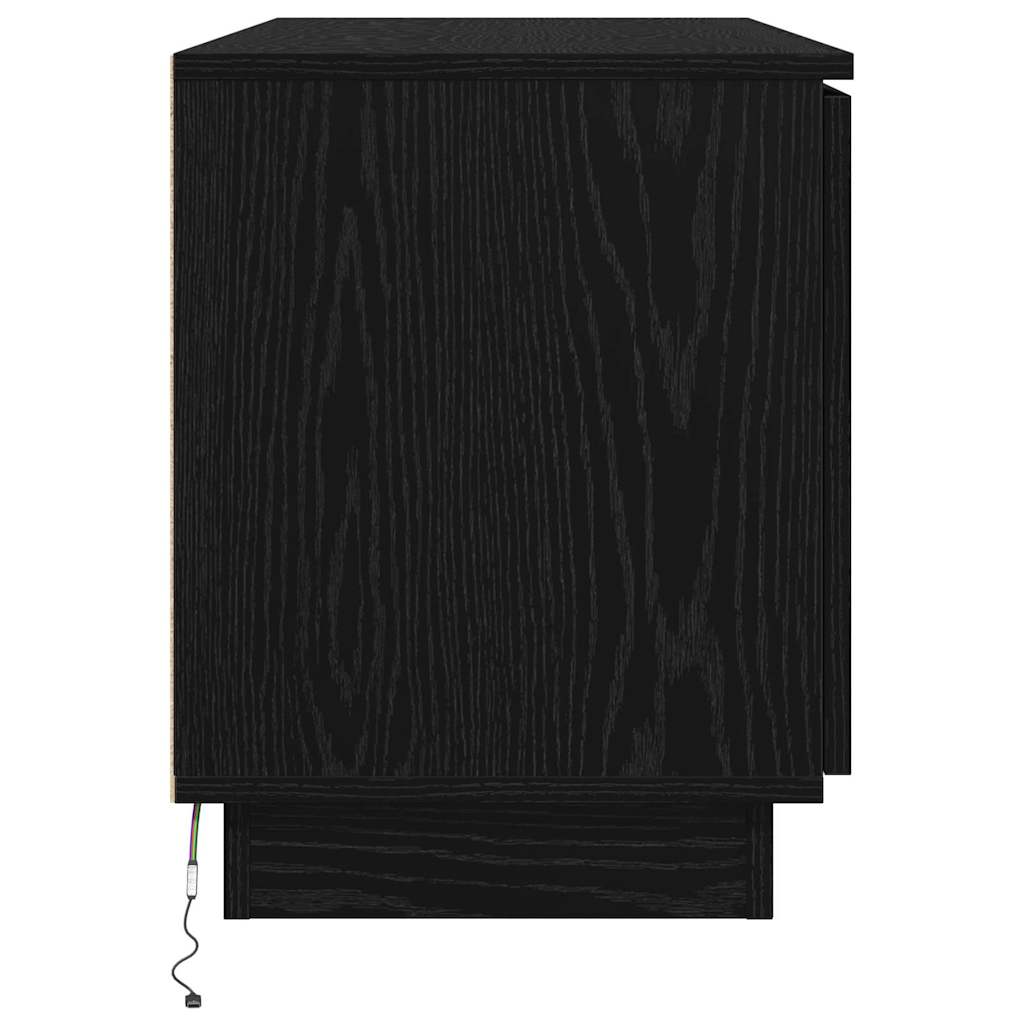 vidaXL TV Cabinet Black Oak 100 x 38 x 49 cm Engineered Wood