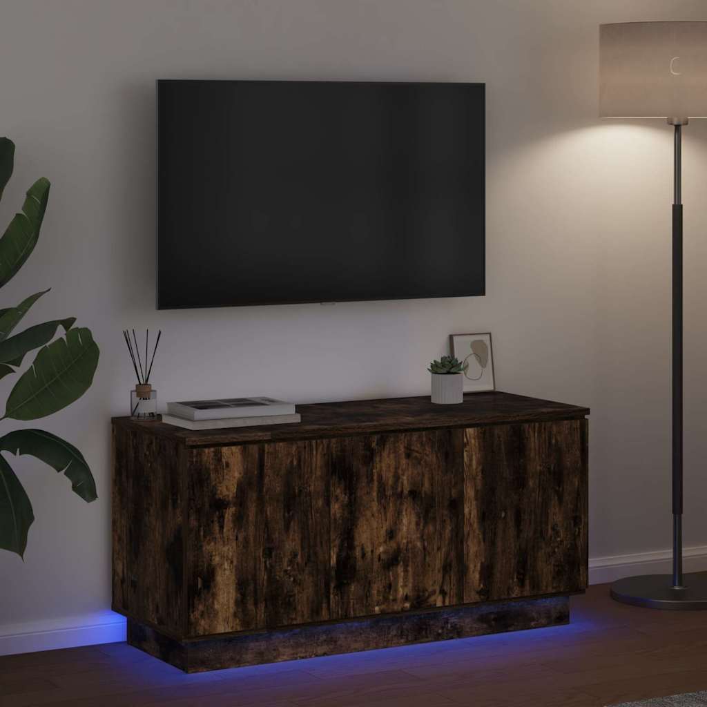 vidaXL TV Cabinet Smoked Oak 100 x 38 x 49 cm Engineered Wood