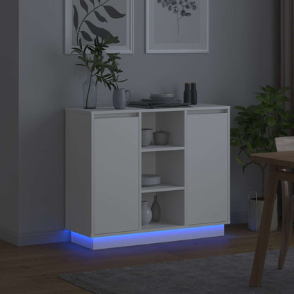 vidaXL LED Sideboard White 90 x 32 x 75 cm Engineered Wood