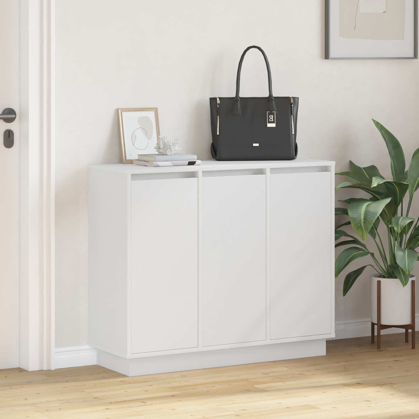 vidaXL LED Sideboard White 90 x 32 x 75 cm Engineered Wood