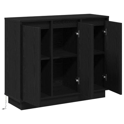 vidaXL LED Sideboard Black Oak 90 x 32 x 75 cm Engineered Wood