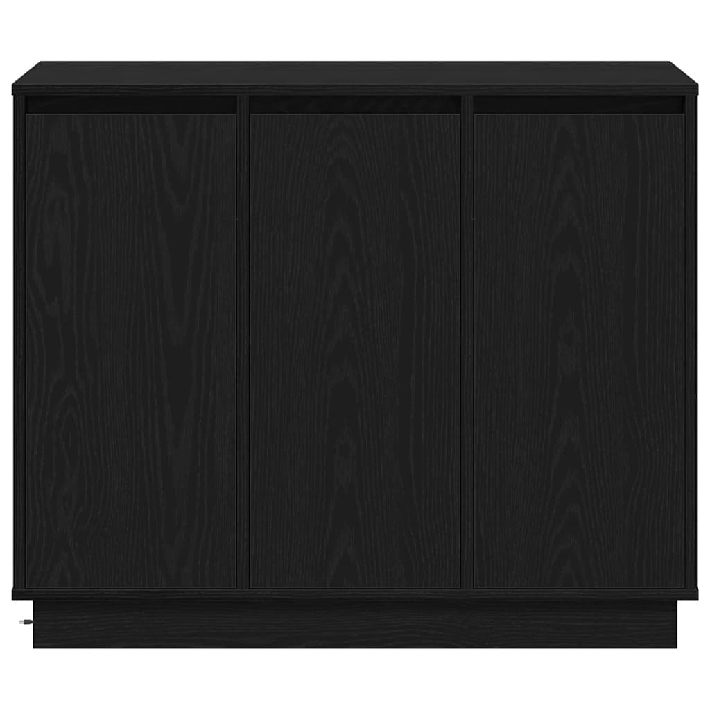 vidaXL LED Sideboard Black Oak 90 x 32 x 75 cm Engineered Wood