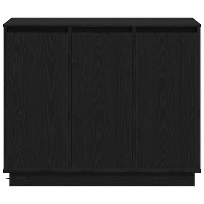 vidaXL LED Sideboard Black Oak 90 x 32 x 75 cm Engineered Wood