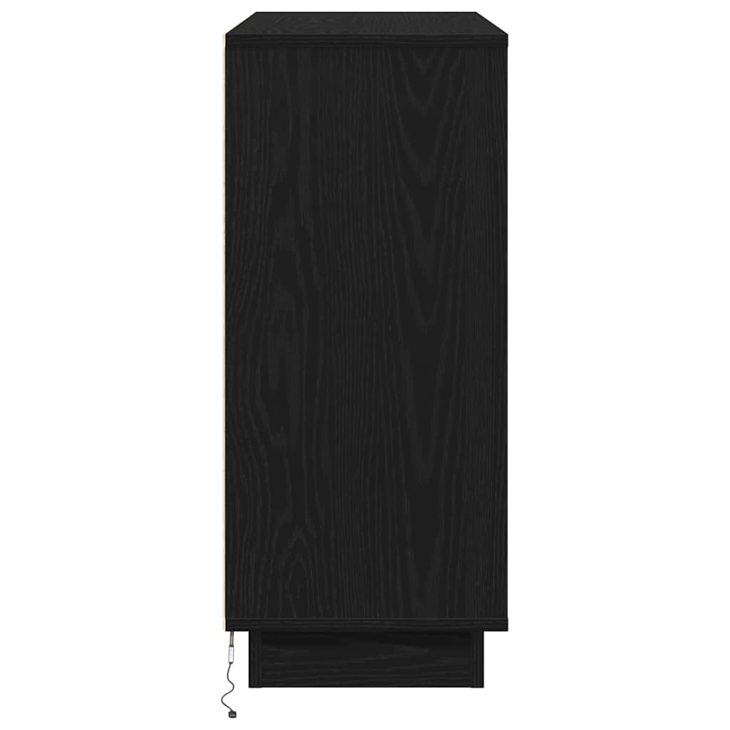 vidaXL LED Sideboard Black Oak 90 x 32 x 75 cm Engineered Wood