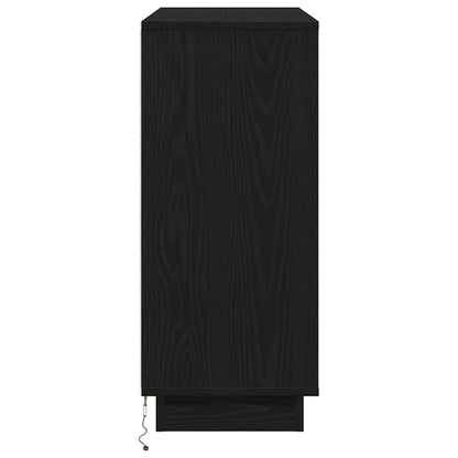 vidaXL LED Sideboard Black Oak 90 x 32 x 75 cm Engineered Wood