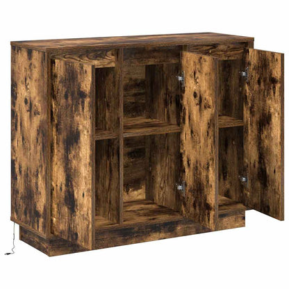 vidaXL LED Sideboard Smoked Oak 90 x 32 x 75 cm Engineered Wood