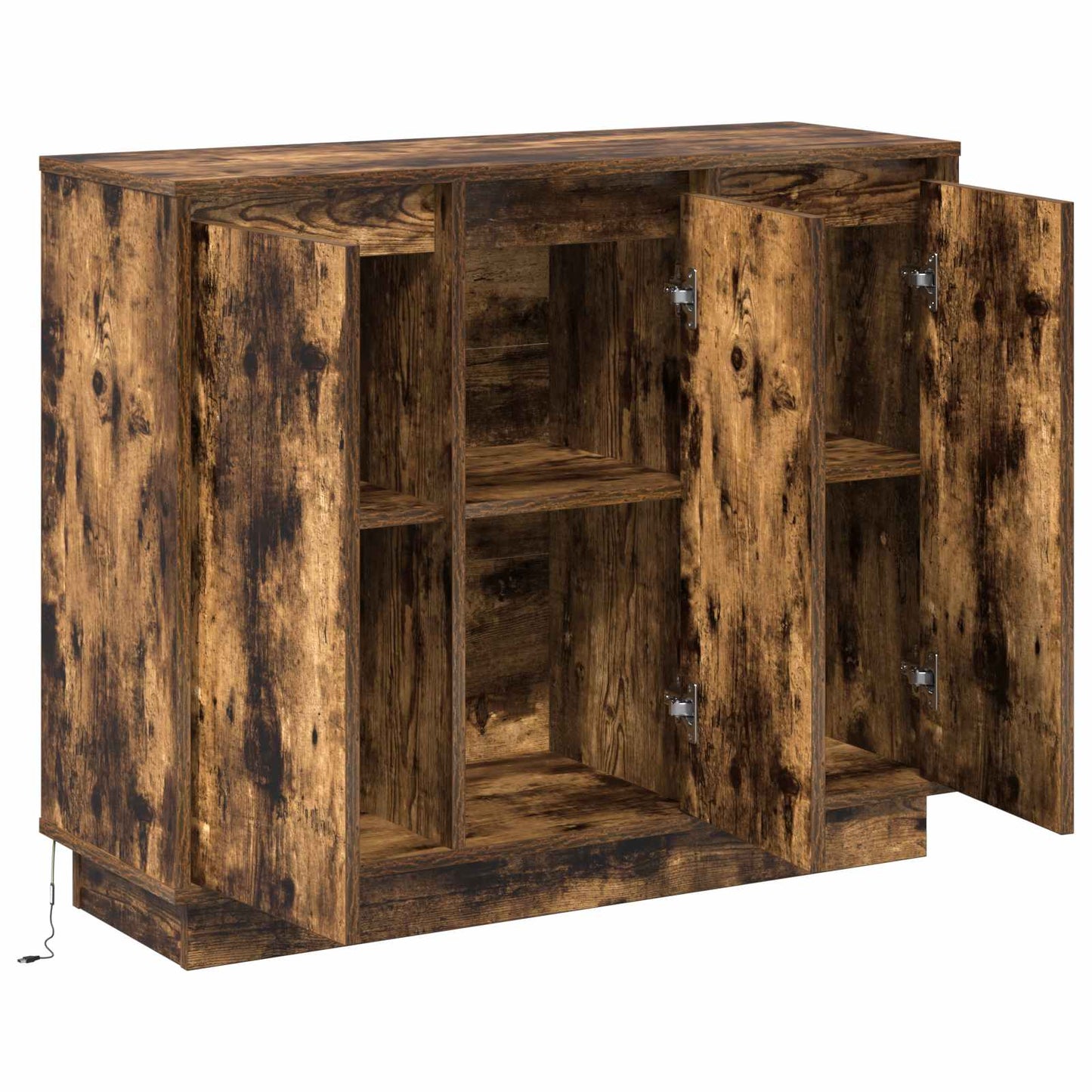 vidaXL LED Sideboard Smoked Oak 90 x 32 x 75 cm Engineered Wood