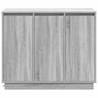 vidaXL LED Sideboard Grey Sonoma 90 x 32 x 75 cm Engineered Wood