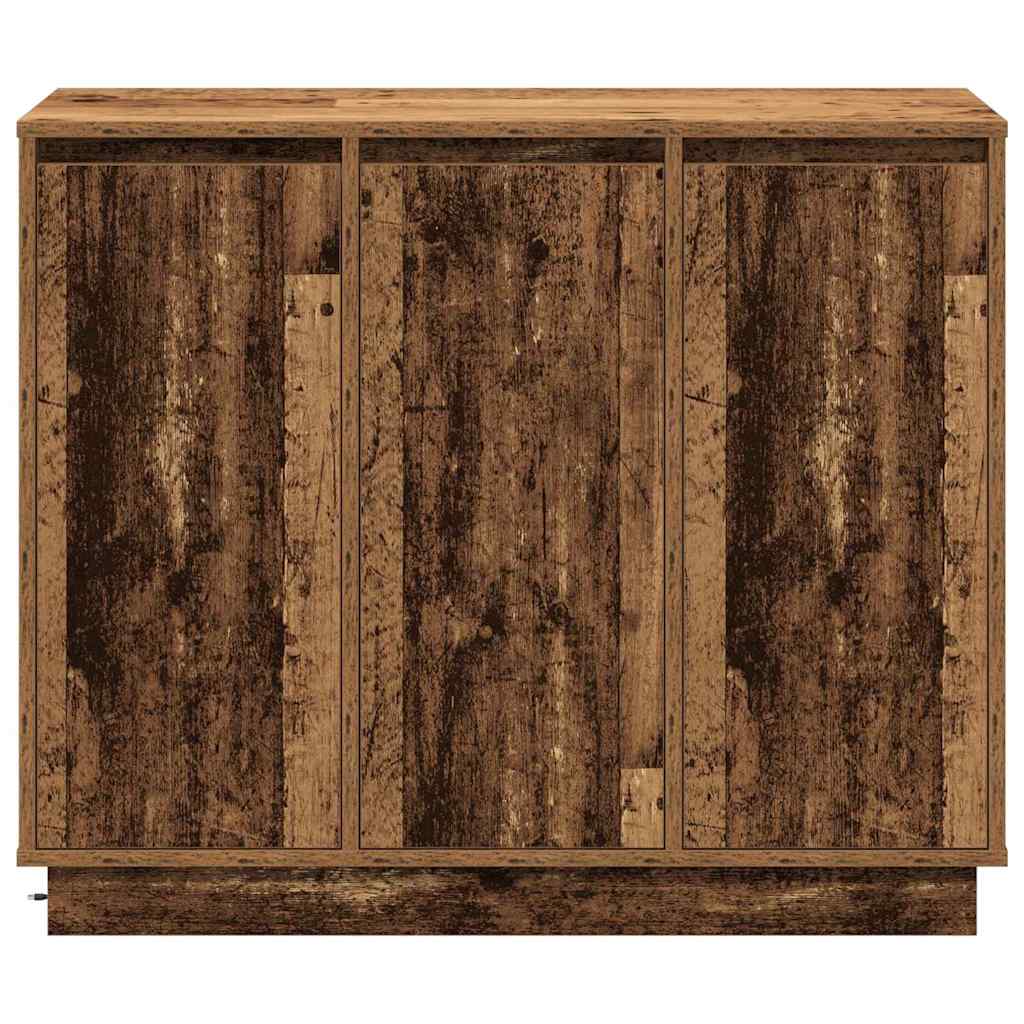 vidaXL LED Sideboard Old Wood 90 x 32 x 75 cm Engineered Wood
