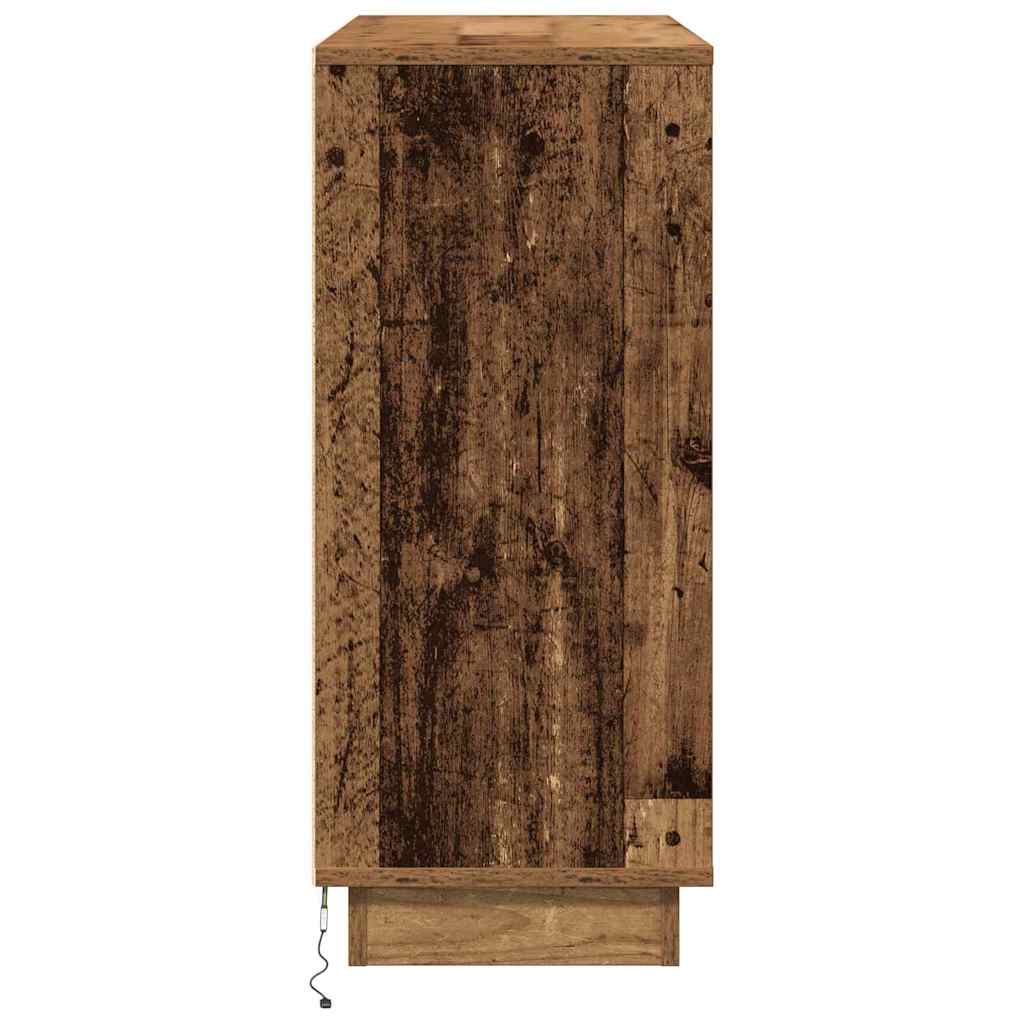 vidaXL LED Sideboard Old Wood 90 x 32 x 75 cm Engineered Wood