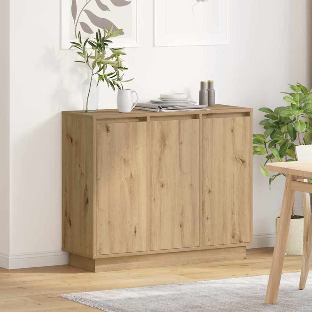 vidaXL LED Sideboard Artisan Oak 90 x 32 x 75 cm Engineered Wood