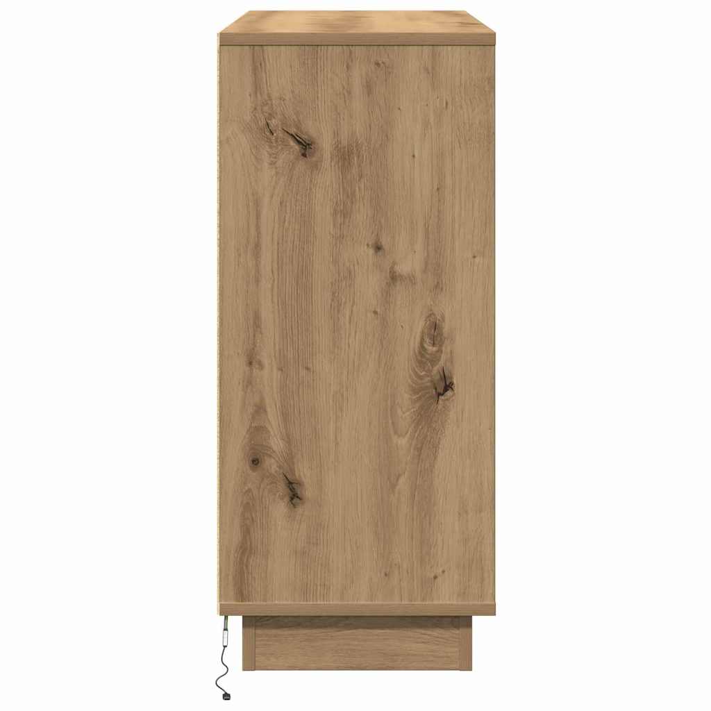 vidaXL LED Sideboard Artisan Oak 90 x 32 x 75 cm Engineered Wood