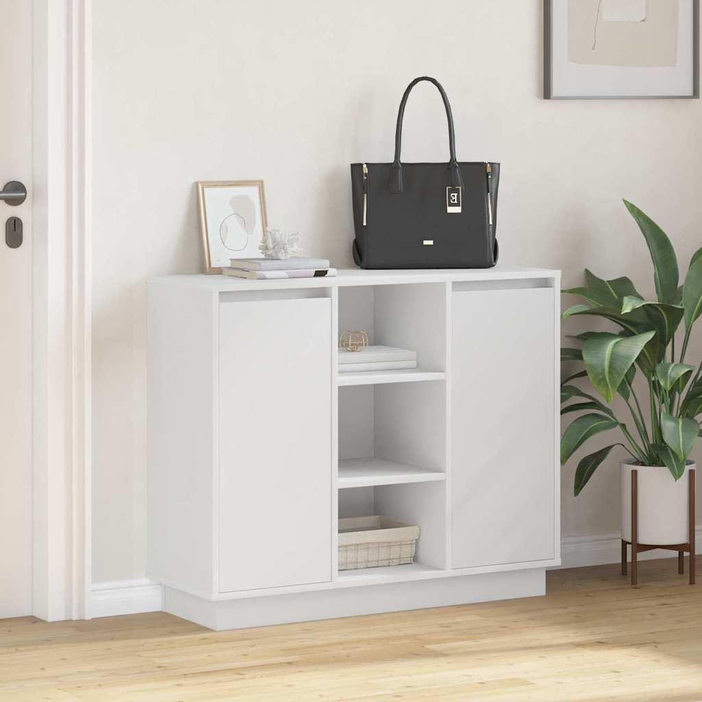 vidaXL LED Sideboard White 90 x 32 x 75 cm Engineered Wood