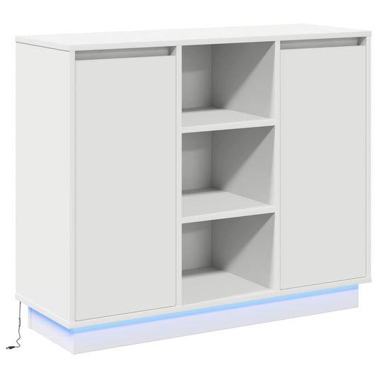vidaXL LED Sideboard White 90 x 32 x 75 cm Engineered Wood
