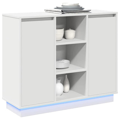 vidaXL LED Sideboard White 90 x 32 x 75 cm Engineered Wood