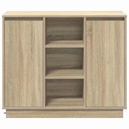 vidaXL LED Sideboard Sonoma Oak 90 x 32 x 75 cm Engineered Wood
