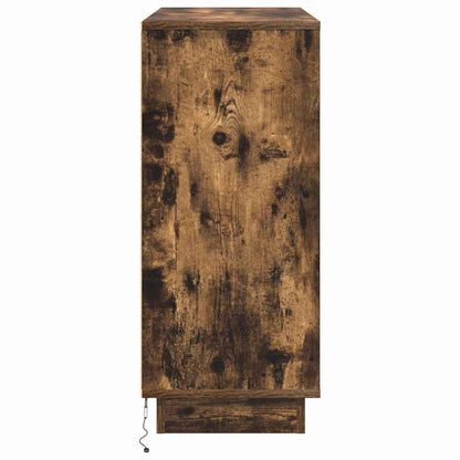 vidaXL LED Sideboard Smoked Oak 90 x 32 x 75 cm Engineered Wood