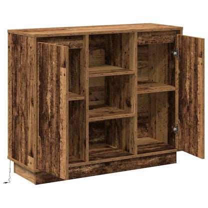 vidaXL LED Sideboard Old Wood 90 x 32 x 75 cm Engineered Wood