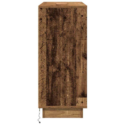 vidaXL LED Sideboard Old Wood 90 x 32 x 75 cm Engineered Wood