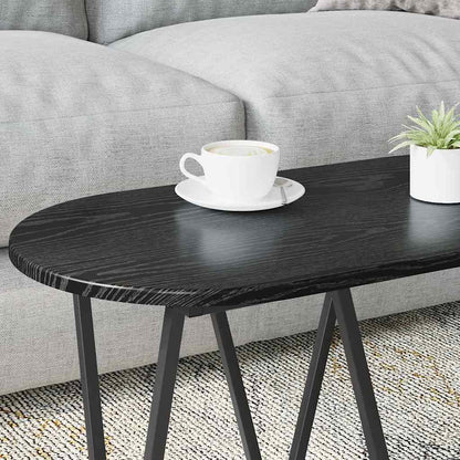 vidaXL Coffee Table Black Oak 80 x 40 x 40.5 cm