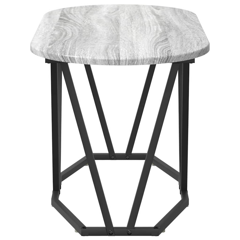 vidaXL Coffee Table Grey 80 x 40 x 40.5 cm Engineered Wood and Metal