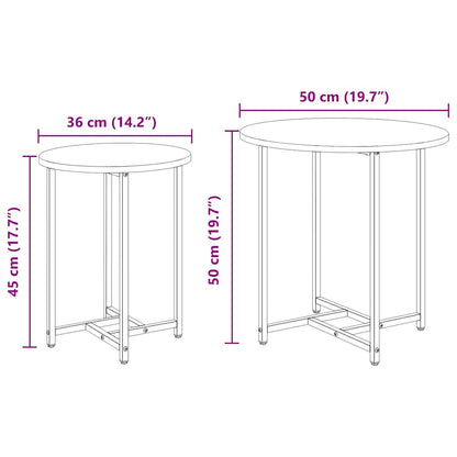 vidaXL Side Table Set 2 pcs Black Oak