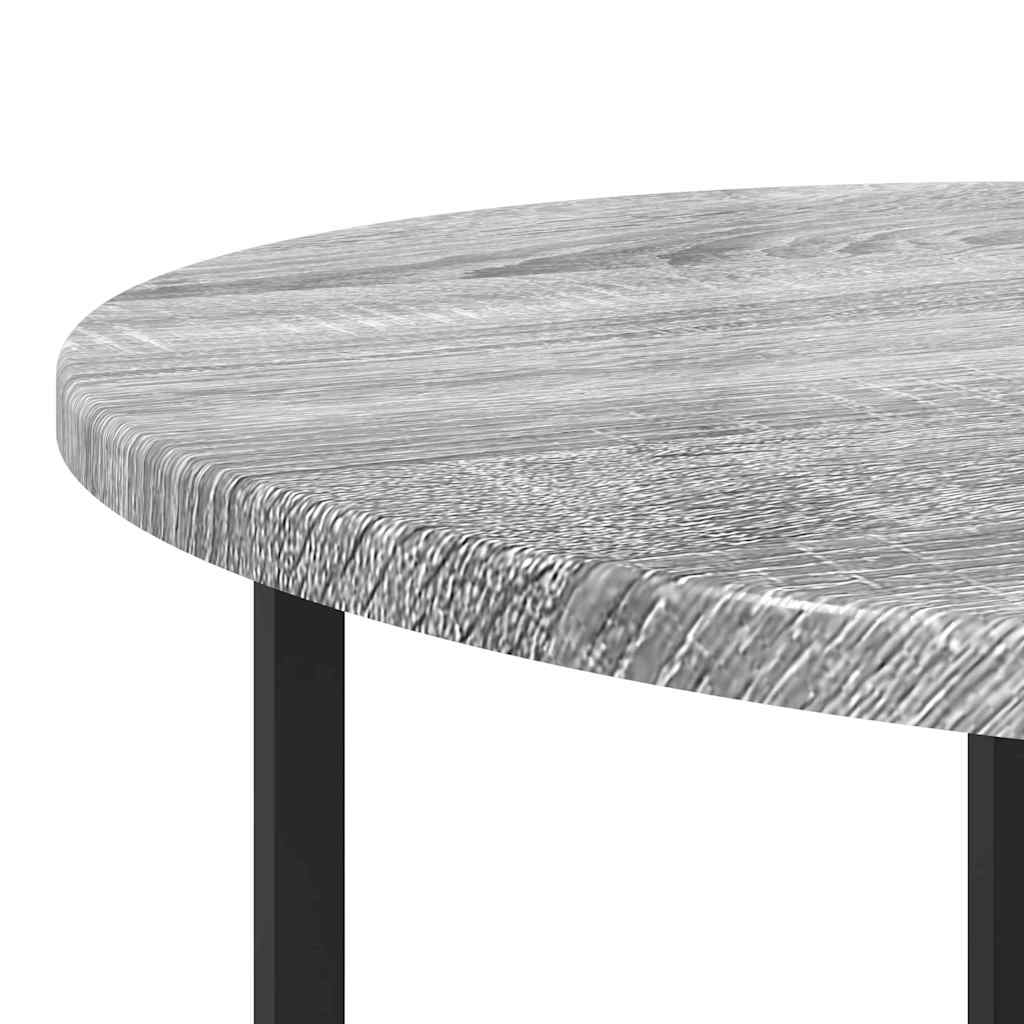 vidaXL Side Table Set 2 pcs Grey Sonoma and Black