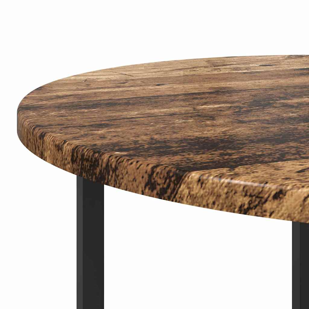 vidaXL Side Table Set 2 pcs Old Wood and Black 50 x 50 x 50 cm