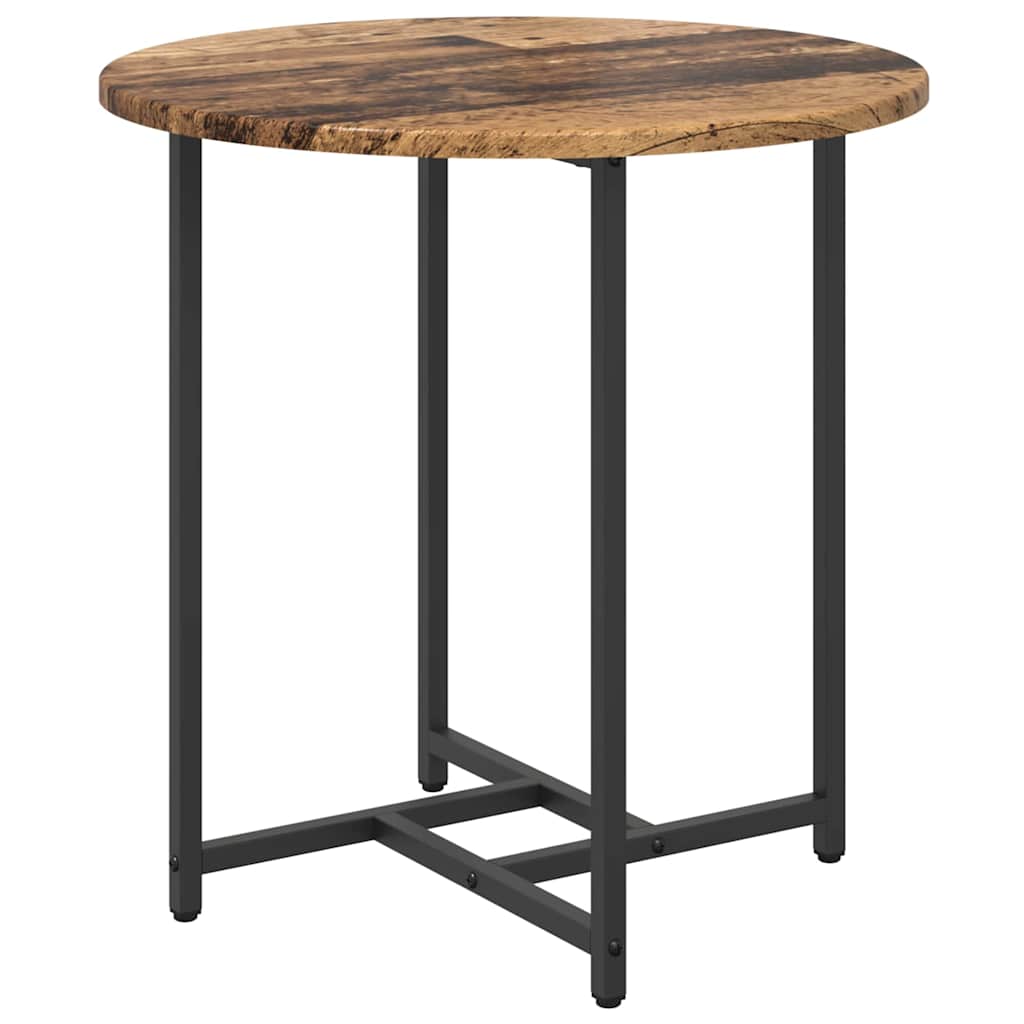 vidaXL Side Table Set 2 pcs Old Wood and Black 50 x 50 x 50 cm