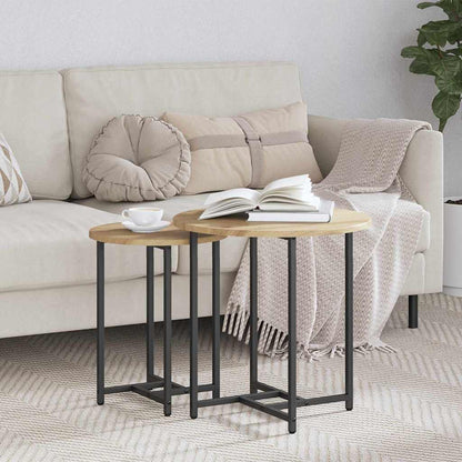 vidaXL Side Table Set 2 pcs Artisan Oak and Black