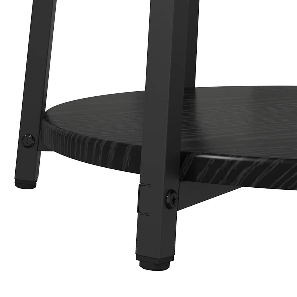 vidaXL Side Table Set with Shelf 2 pcs Black Oak