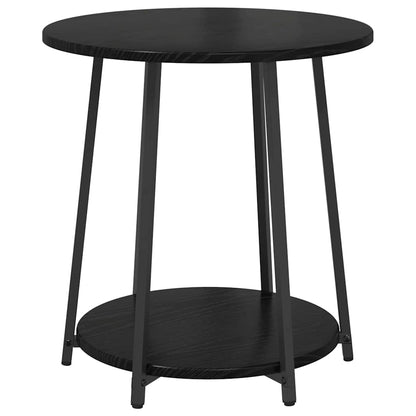 vidaXL Side Table Set with Shelf 2 pcs Black Oak