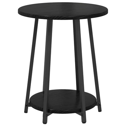 vidaXL Side Table Set with Shelf 2 pcs Black Oak