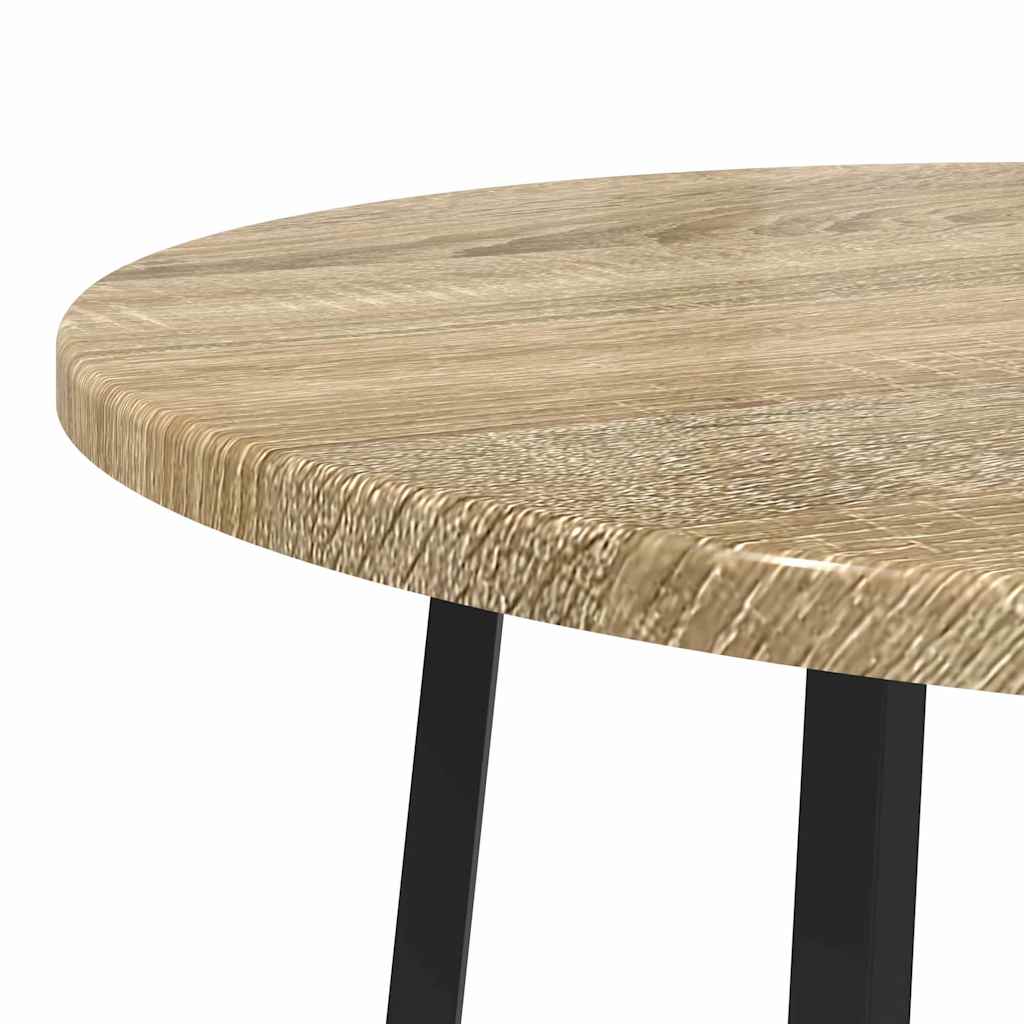 vidaXL Side Table Set with Shelf 2 pcs Sonoma Oak and Black