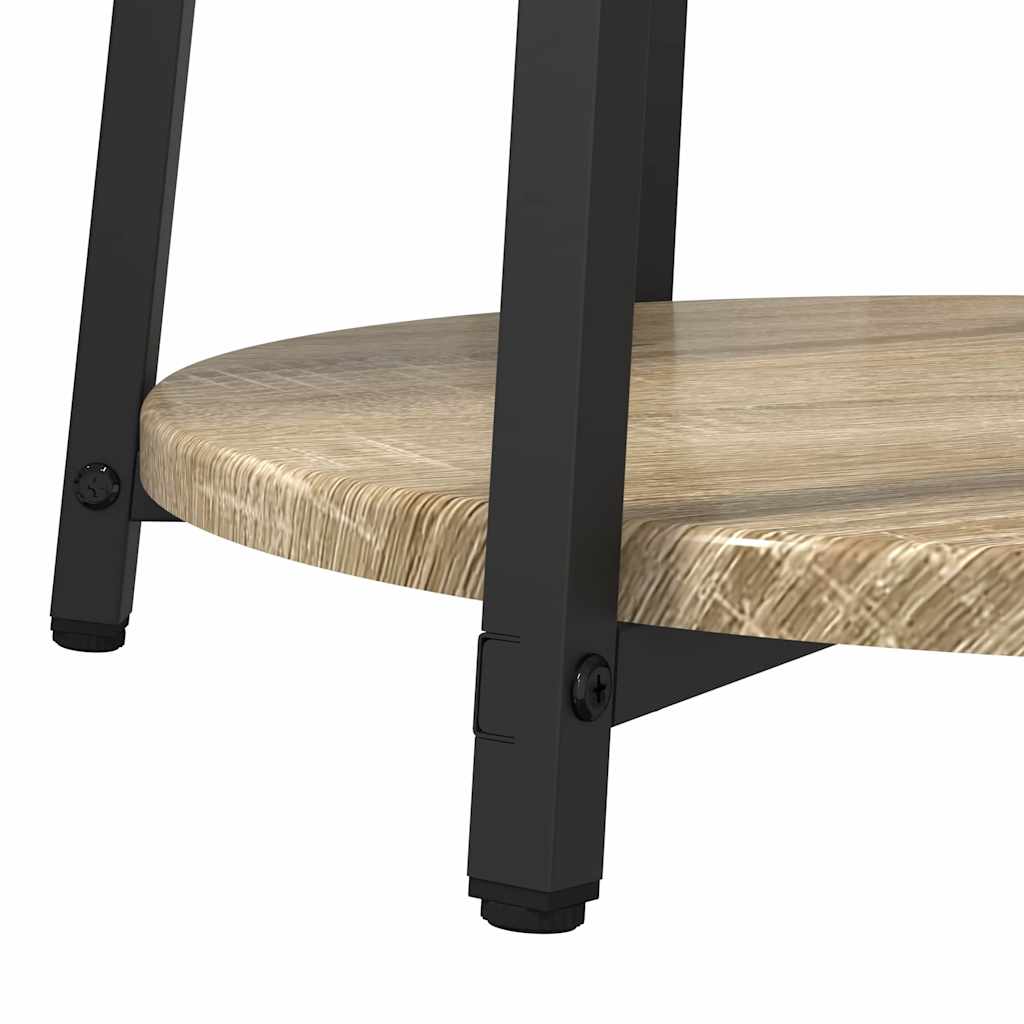 vidaXL Side Table Set with Shelf 2 pcs Sonoma Oak and Black