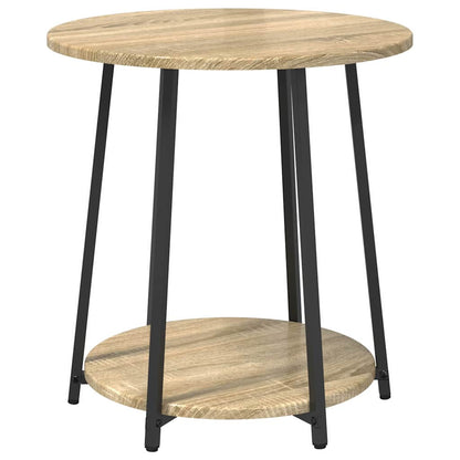 vidaXL Side Table Set with Shelf 2 pcs Sonoma Oak and Black