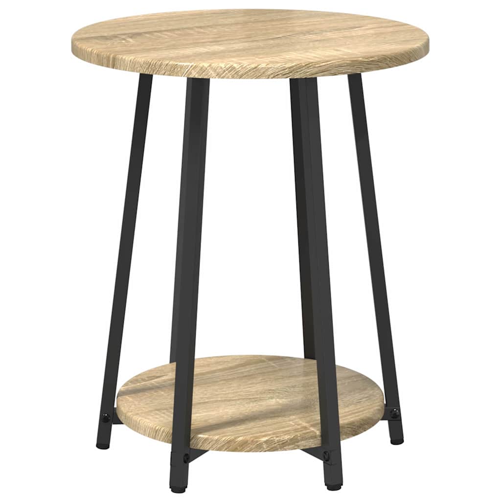 vidaXL Side Table Set with Shelf 2 pcs Sonoma Oak and Black