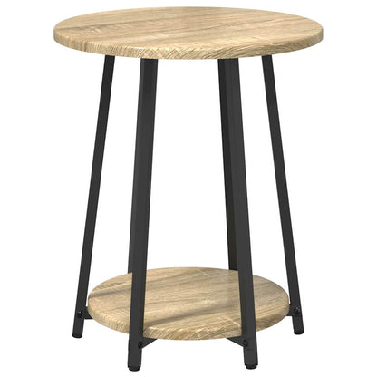 vidaXL Side Table Set with Shelf 2 pcs Sonoma Oak and Black