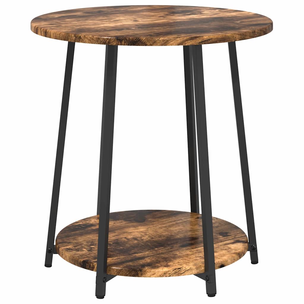 vidaXL Side Table Set with Shelf 2 pcs Smoked Oak and Black