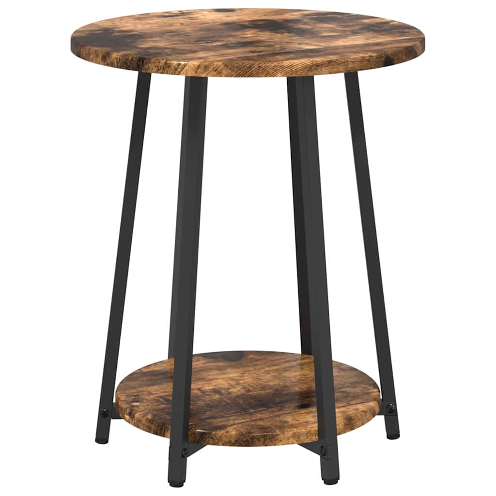 vidaXL Side Table Set with Shelf 2 pcs Smoked Oak and Black