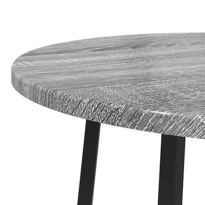 vidaXL Side Table Set with Shelf 2 pcs Grey Sonoma and Black