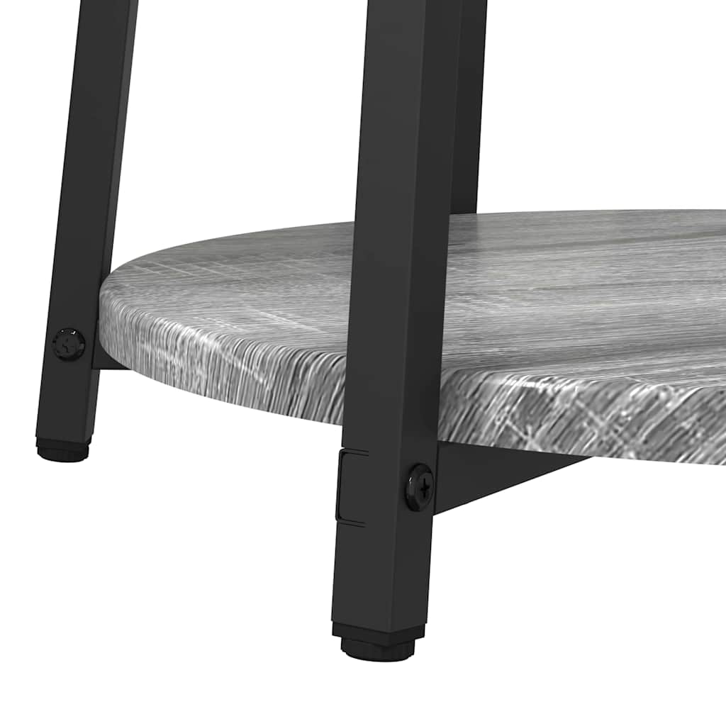 vidaXL Side Table Set with Shelf 2 pcs Grey Sonoma and Black