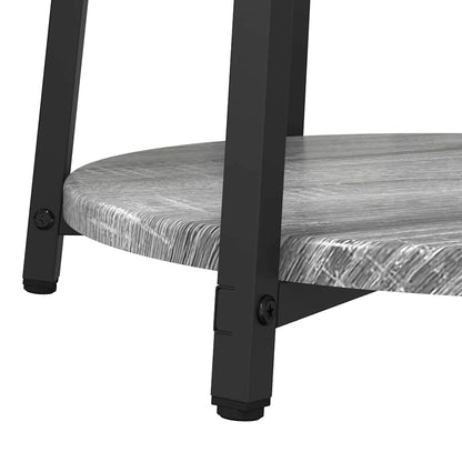 vidaXL Side Table Set with Shelf 2 pcs Grey Sonoma and Black