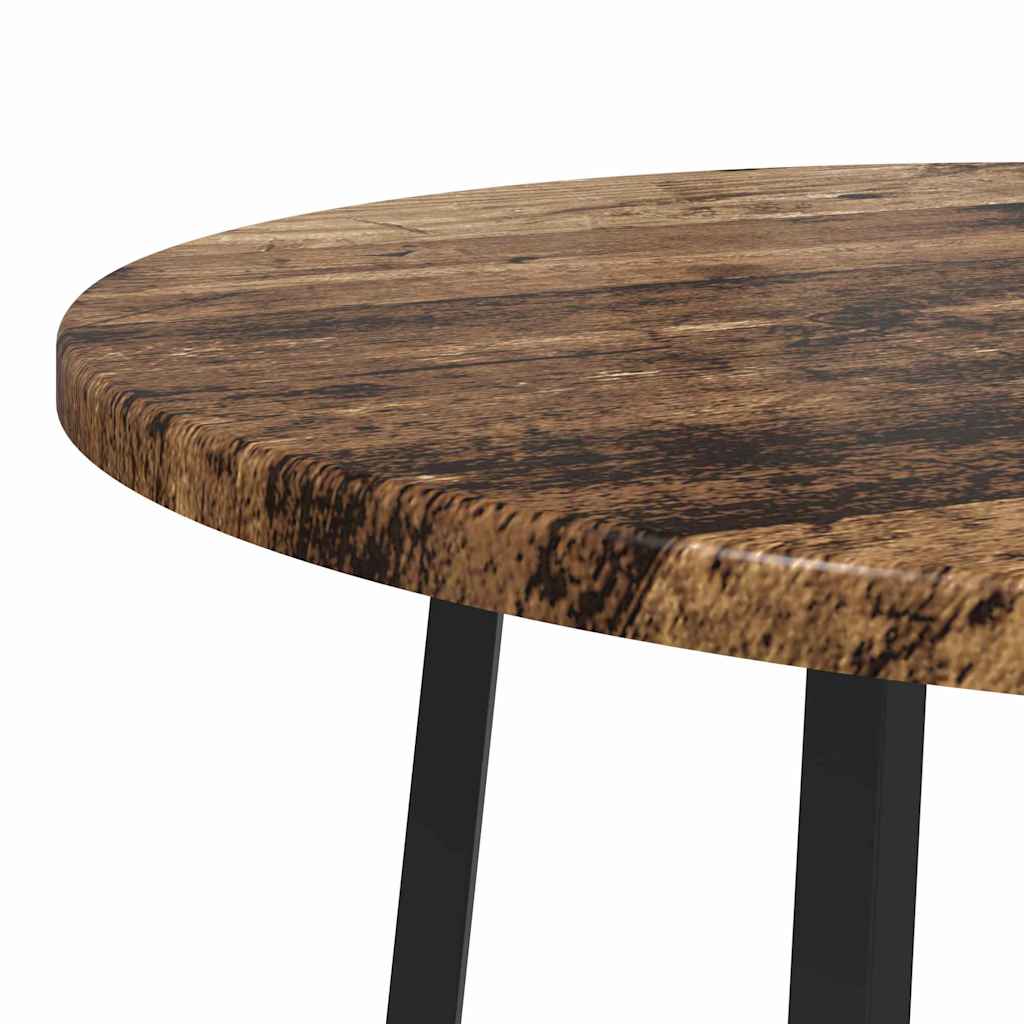 vidaXL Side Table Set with Shelf 2 pcs Old Wood and Black