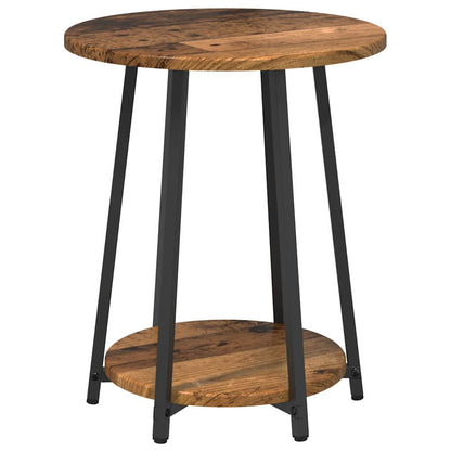 vidaXL Side Table Set with Shelf 2 pcs Old Wood and Black